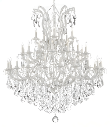 White Maria Theresa Empress Crystal Chandelier Wrought Iron H60 W52