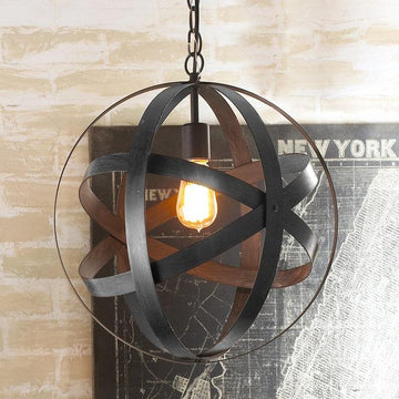 Metal Strap Globe Lantern Small - F100-216