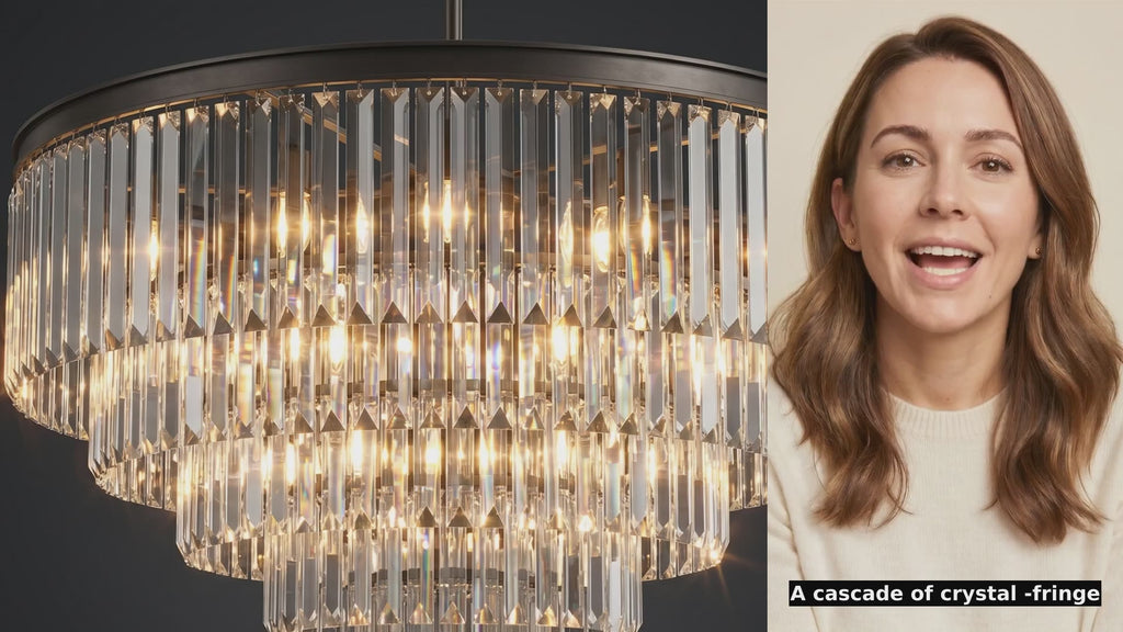 Inspired Odeon Style Glass Fringe Chandelier - Product Video
