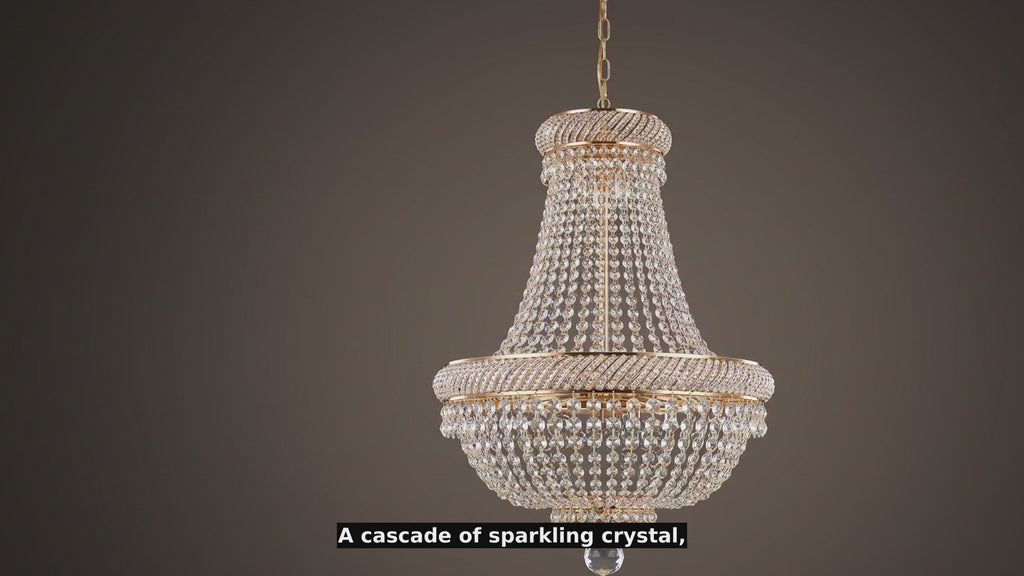 French Empire Crystal Chandelier H26 W23 - Product Video