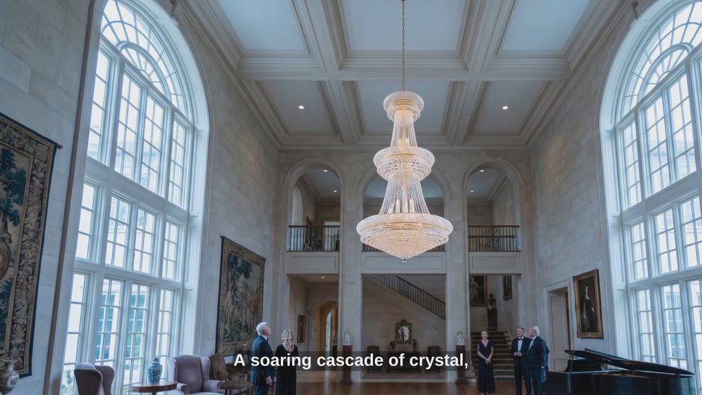 French Empire Crystal Chandelier H66 W36 - Product Video