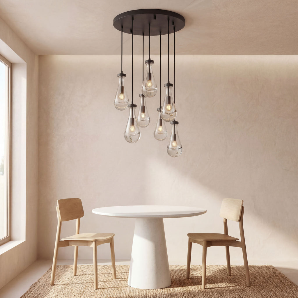 Inspired Rain Drop Style Chandelier – 18.5 Inch – Bronze Finish