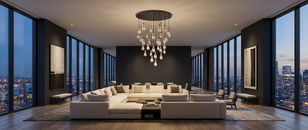 Inspired Rain Drop Style Chandelier – 47 Inch – Bronze Finish