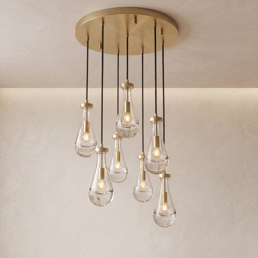 Inspired Rain Drop Style Chandelier – 18.5 Inch – Gold Finish