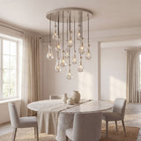 Inspired Rain Drop Style Chandelier – 36.5 Inch – Nickel Finish