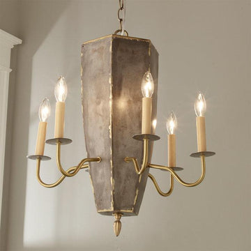 Rustic Steel Hexagonal Chandelier - F100-535
