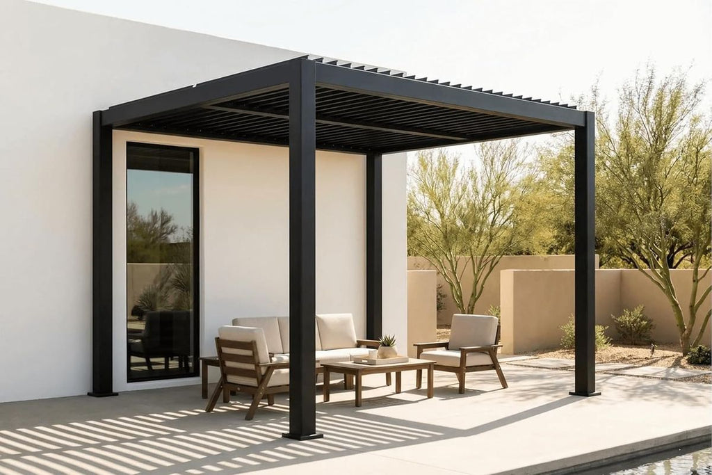 10' x 10' Louvered Pergola Outdoor Aluminum Pergola Kit with Adjustable Roof, All-Weather Metal Gazebo with Drainage System for Patio, Deck, Garden - Image 3