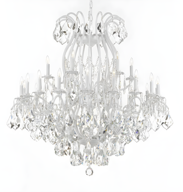 White Wrought Iron Chandelier Crystal Chandeliers Lighting Empress Crystal (Tm) H46" W46" - A500-3034/18+6