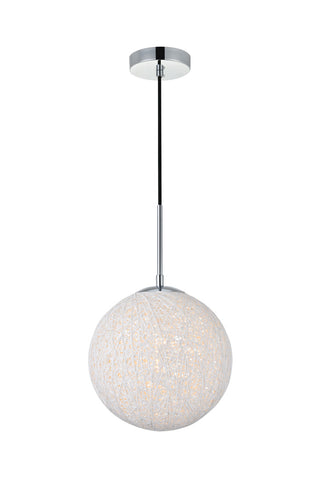 ZC121-LD2233C - Living District: Malibu 1 Light Chrome Pendant With Frosted White Glass