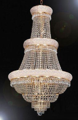 French Empire Crystal Chandelier Lighting H50" X W30"