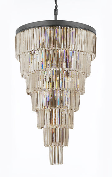 Inspired Odeon Style Empress Crystal Glass Fringe 7 Tier Chandelier Lighting