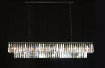 Inspired Odeon Style Glass Fringe Rectangular Chandelier Chandeliers Lighting 59" Wide - A600-1157/12