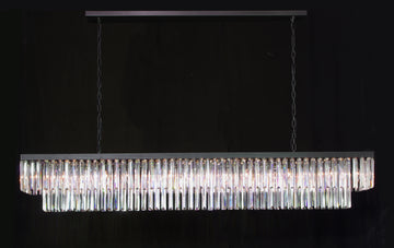 Inspired Odeon Style Glass Fringe Rectangular Chandelier Chandeliers Lighting 71" Wide - A113-1157/15
