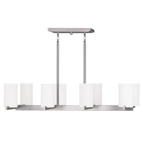 Livex Astoria 8 Light Brushed Nickel Chandelier - C185-1328-91
