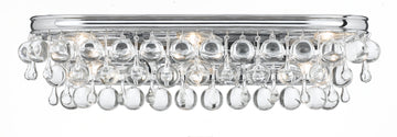 6 Light Polished Chrome Transitional Bathroom-Vanity Light Draped In Clear Glass Drops - C193-133-CH