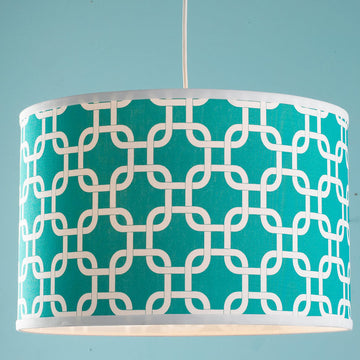 16 Inch Geometric Fretwork Pattern Shade Pendant Light - F100-568
