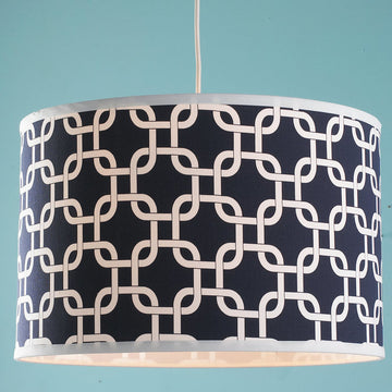 16 Inch Geometric Fretwork Pattern Shade Pendant Light - F100-566