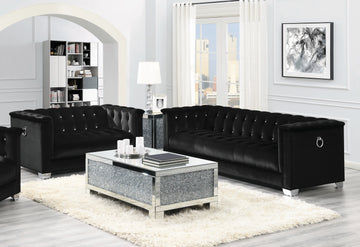 Set of 2 - Chaviano Tuxedo Sofa + Loveseat - D300-10058