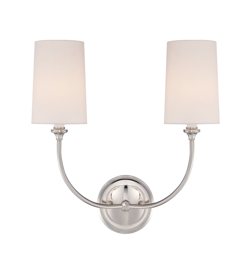 2 Light Polished Nickel Modern Sconce - C193-2242-PN