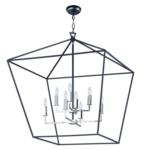 Abode 8-Light Chandelier Textured Black / Polished Nickel - C157-25154TXBPN