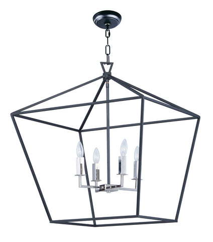 Abode 4-Light Chandelier Textured Black / Polished Nickel - C157-25155TXBPN