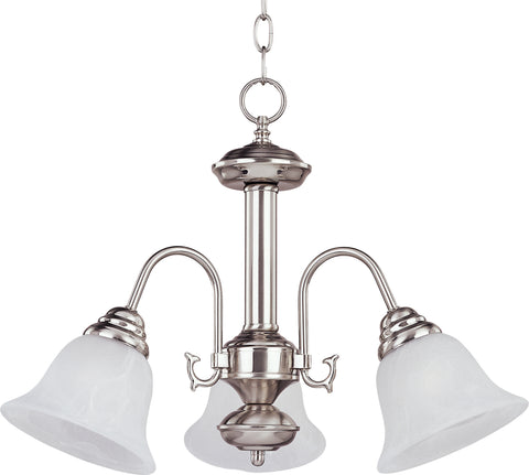 Malaga 3-Light Chandelier Satin Nickel - C157-2697MRSN