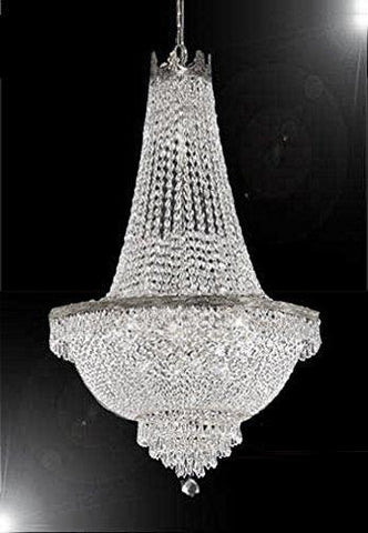 French Empire Crystal Chandelier Lighting - Great for the Dining Room, Foyer, Entry Way, Living Room H50" X W24" - A500-C7/CS/870/9