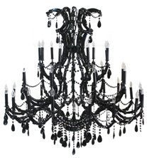 Jet Black Crystal Chandelier Lighting W52" H60" - A500-Black/2756/36+1