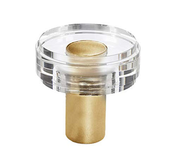 Belle Crystal 1.25" Knob Pulls Handle Hardware Burnished Brass Finish Great for Kitchen or Bathroom Cabinets, Drawers, Dressers, and More! - P100-11/4546