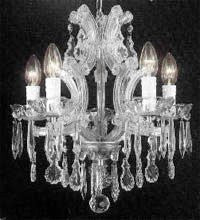 Swarovski Crystal Trimmed Chandelier The Gallery Maria Theresa 4 Lights Chandelier H15" X W15" - A83-Silver/1536/4Sw