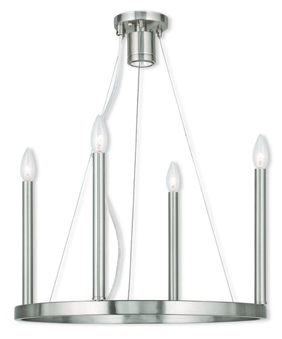 Livex Alpine 4 Light + 1 Light BN Chandelier - C185-40244-91