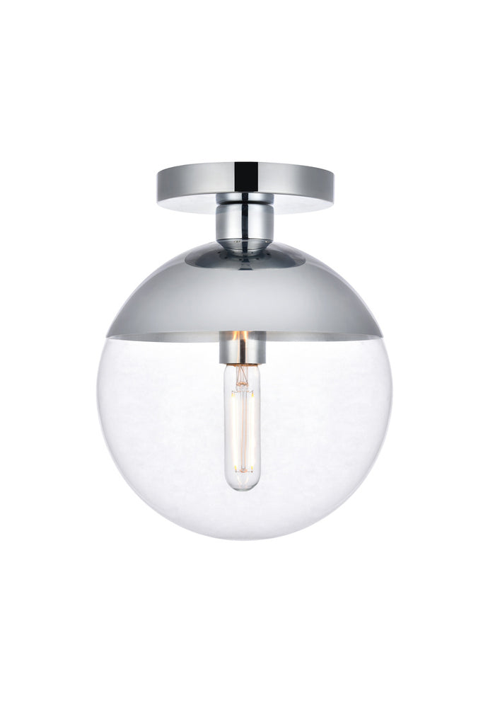 ZC121-LD6065C - Living District: Eclipse 1 Light Chrome Flush Mount With Clear Glass