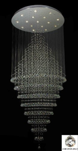 New Modern Contemporary Chandelier "Rain Drop" Chandeliers H 100" W 32" (Over 8Ft Tall) - G7-B6/6874/16
