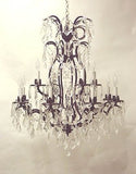 Wrought Iron Crystal Chandelier W/Swarovski Crystal H36" X W28" - A500-52/3034/8+4Sw