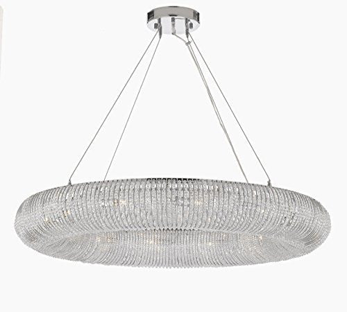 Crystal Halo Chandelier Modern / Contemporary Lighting Floating Orb 41" Wide - Good For Dining Room Foyer Entryway Family Room - A113-3132/12