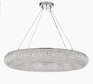 Crystal Halo Chandelier Modern / Contemporary Lighting Floating Orb 41" Wide - Good For Dining Room Foyer Entryway Family Room