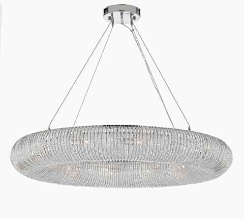 Crystal Halo Chandelier Modern / Contemporary Lighting Floating Orb 41" Wide - Good For Dining Room Foyer Entryway Family Room - A113-3132/12