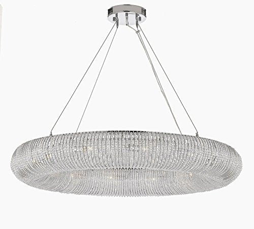 Crystal Halo Chandelier Modern / Contemporary Floating Orb Chandelier 60" W - Good For Dining Room Foyer Entryway Family Room & More - A113-3132/18