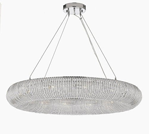 Crystal Halo Chandelier Modern / Contemporary Floating Orb Chandelier 60" W - Good For Dining Room Foyer Entryway Family Room & More - A113-3132/18