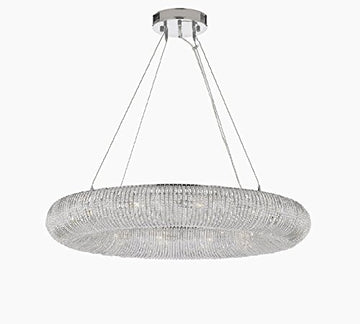Crystal Halo Chandelier - Modern Contemporary Floating Orb Lighting 32" Wide