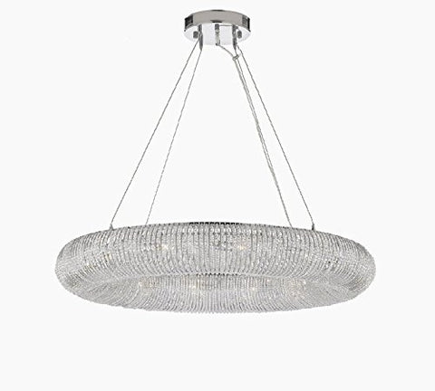 Crystal Halo Chandelier Modern/Contemporary Lighting Floating Orb 32" Wide- Good for Dining Room, Foyer, Entryway, Family Room and More - A113-3132/9