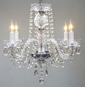 New Authentic All Crystal Chandelier H17" X W17" - A46-275/4
