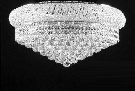 Set of 3-1 Flush Empire Crystal Chandelier Chandeliers Lighting 12X24 and 2 Empire Empress Crystal (Tm) Wall Sconce Lighting W 12" H 6" - CS/FLUSH/542/15 + C121-1800W12C A500-