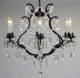Set of 2-1 Wrought Iron Chandelier Crystal Chandeliers Lighting H36" X W36" and 1 Wrought Iron Crystal Chandelier Lighting - Great for Bedroom, Kitchen, Dining Room, Living Room, and More! - A500-1EA 3034/10+5 + 1EA 3530/6