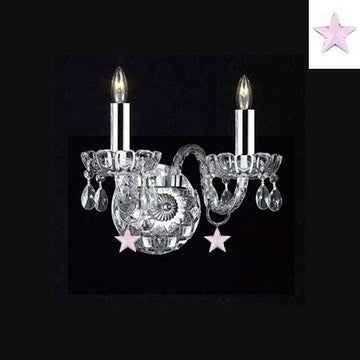 Murano Venetian Style Empress Crystal(TM) Wall Sconce w/Chrome Sleeves! - A46-B43/B38/2/386/PINK