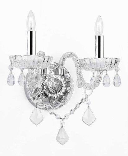 Murano Venetian Style Crystal Wall Sconce Lighting! with Chrome Sleeves! - G46-B43/B12/2/386