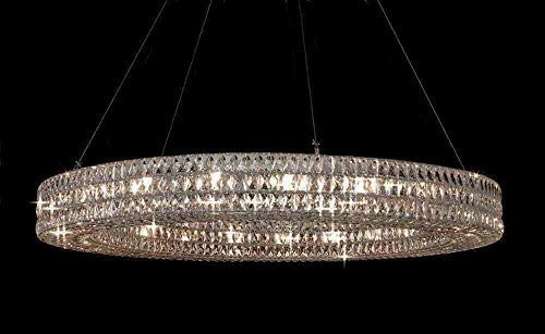 Crystal Nimbus Ring Chandelier Modern / Contemporary Light 59" W - Good For Dining Room Foyer Entryway Family Room Etc H6.5" X W59" - GB104-3063/21