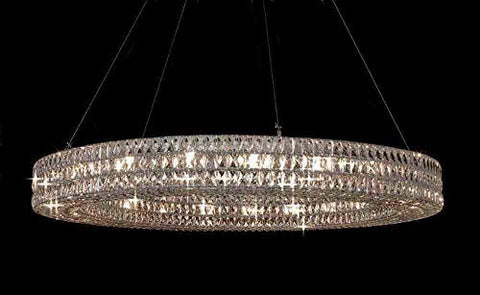 Crystal Nimbus Ring Chandelier Modern / Contemporary Light 59" W - Good For Dining Room Foyer Entryway Family Room Etc H6.5" X W59" - GB104-3063/21
