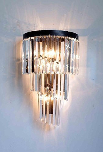 Inspired Odeon Style Crystal Glass Fringe Helix 3 Tier Spiral Wall Sconces - A7-1100/4