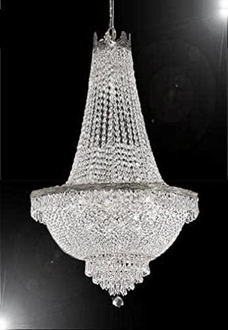 Swarovski Crystal Trimmed French Empire Chandelier Lighting- Great for the Dining Room, Foyer, Entry Way, Living Room H50" X W24" - A500-C7/CS/870/9SW